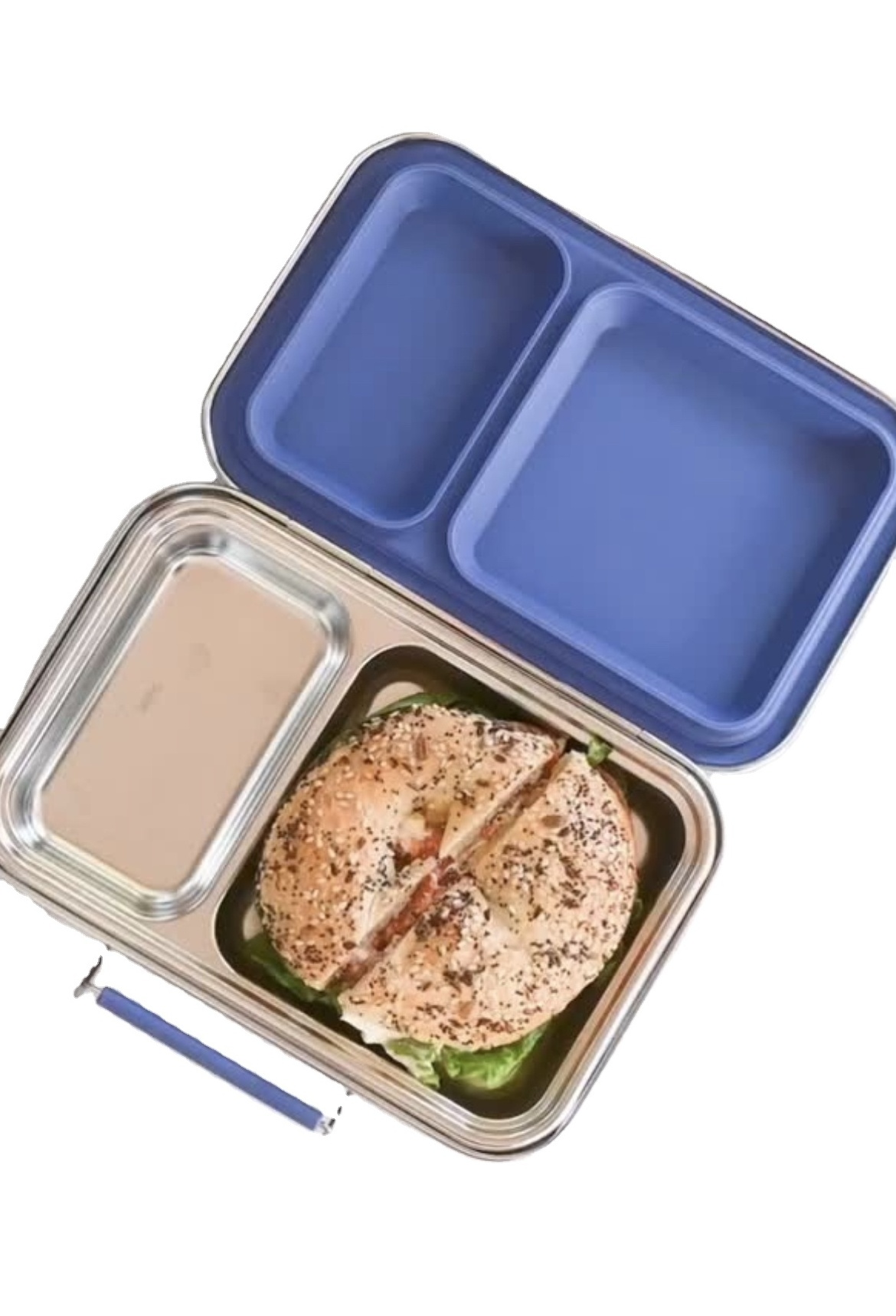 Aohea two-compartment customizable stainless steel lunchbox 304 sealed leak-proof stainless steel lunchbox