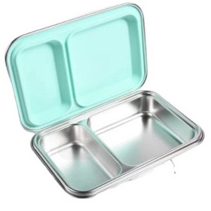 Aohea two-compartment customizable stainless steel lunchbox 304 sealed leak-proof stainless steel lunchbox