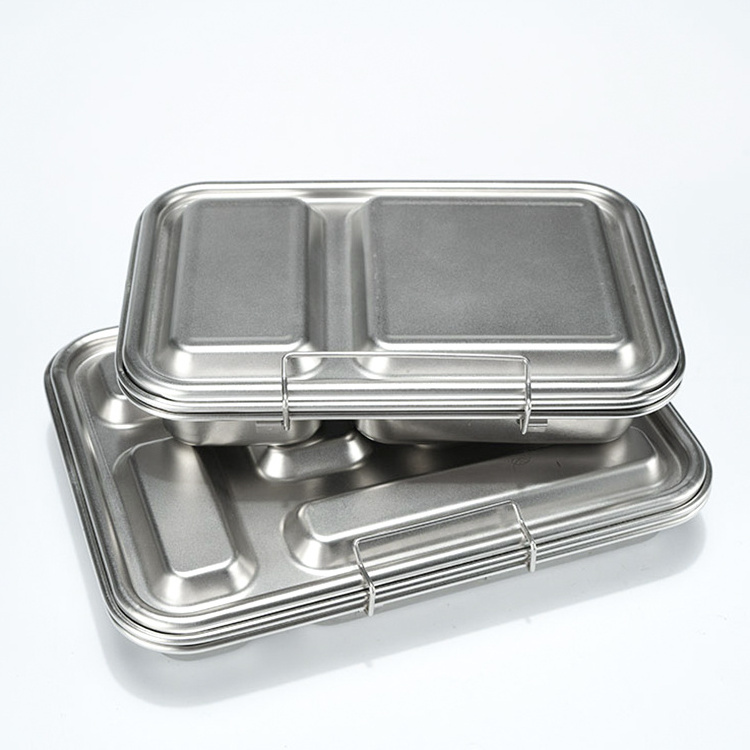 Wholesale custom eco friendly storage set metal food container lunch box bento stainless steel lunch box