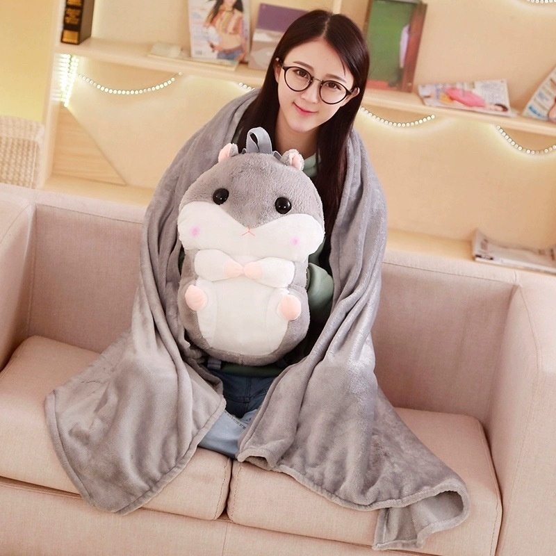 Purpose Cover Home Decor Cushion Blanket Pillow Three-in-one Hamster Backpack