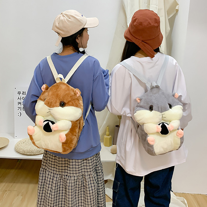 OMOI Custom Cartoon Hamster Plush Bag Crossbody Bag Doll Shoulder Bag Cute Children's Backpack