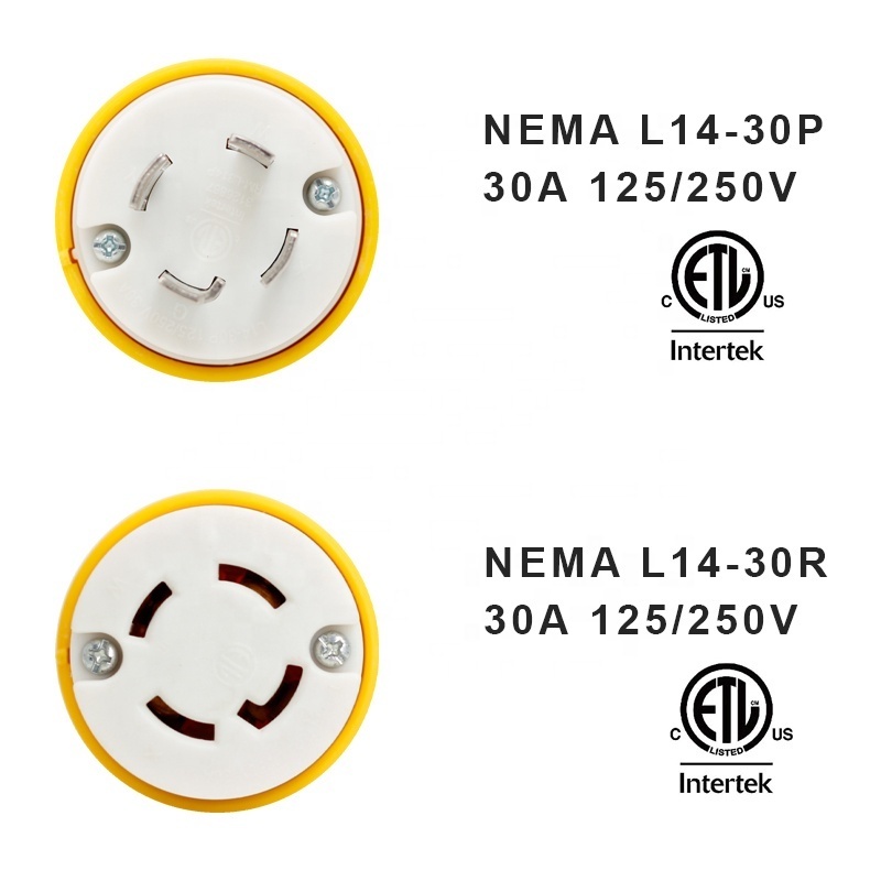 NEMA L5-30P Generator Plug 30A 125V Twist Lock Male Plug 7500W AC Replacement Male Plug for Industrial