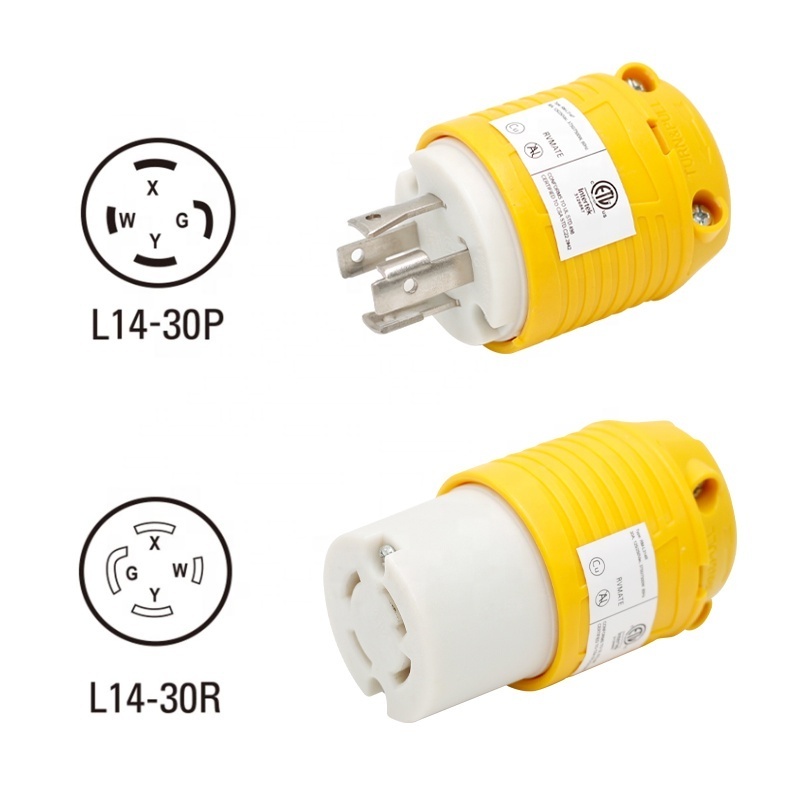 NEMA L5-30P Generator Plug 30A 125V Twist Lock Male Plug 7500W AC Replacement Male Plug for Industrial