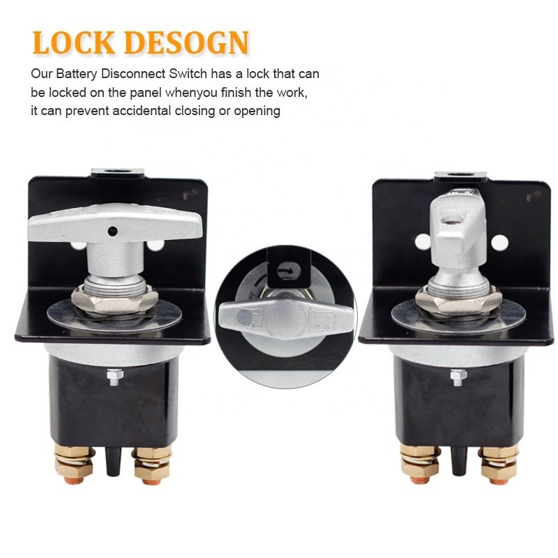 Waterproof Fixed 32V 500A Cut OFF Kill Handles Automatic Battery Disconnect Switch With Lock-Out Plate for Car RV Boat