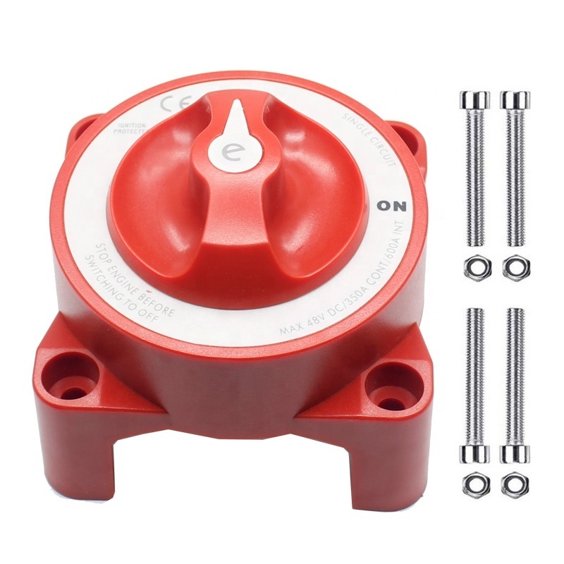 Waterproof 32V 350A RED Battery Switch Selector 4 Position Terminal Battery Cable Switch for Motorhomes