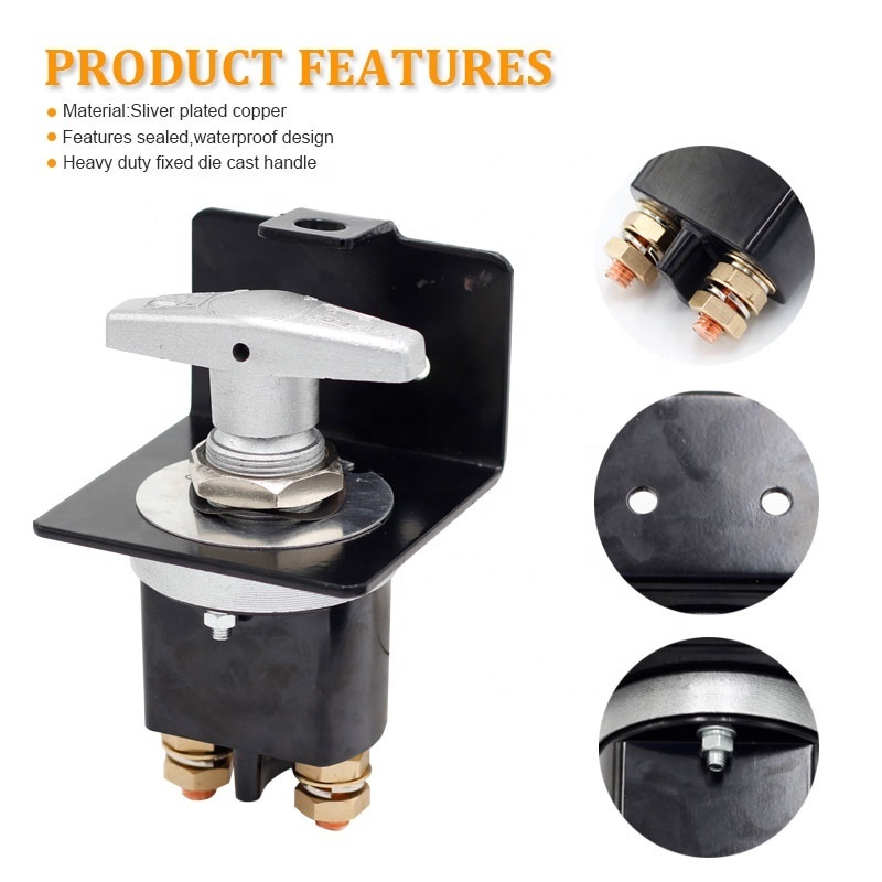 Waterproof Fixed 32V 500A Cut OFF Kill Handles Automatic Battery Disconnect Switch With Lock-Out Plate for Car RV Boat