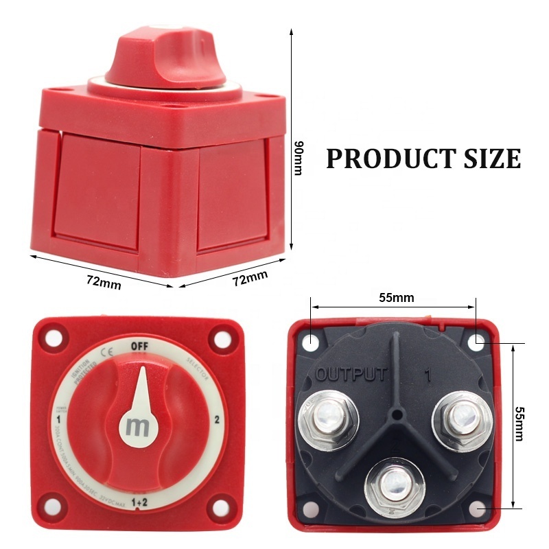 4 Position 32V 300 Amp M-Series Waterproof Ignition Protected Marine Boat Dual Battery Isolator Mini Selector Switches