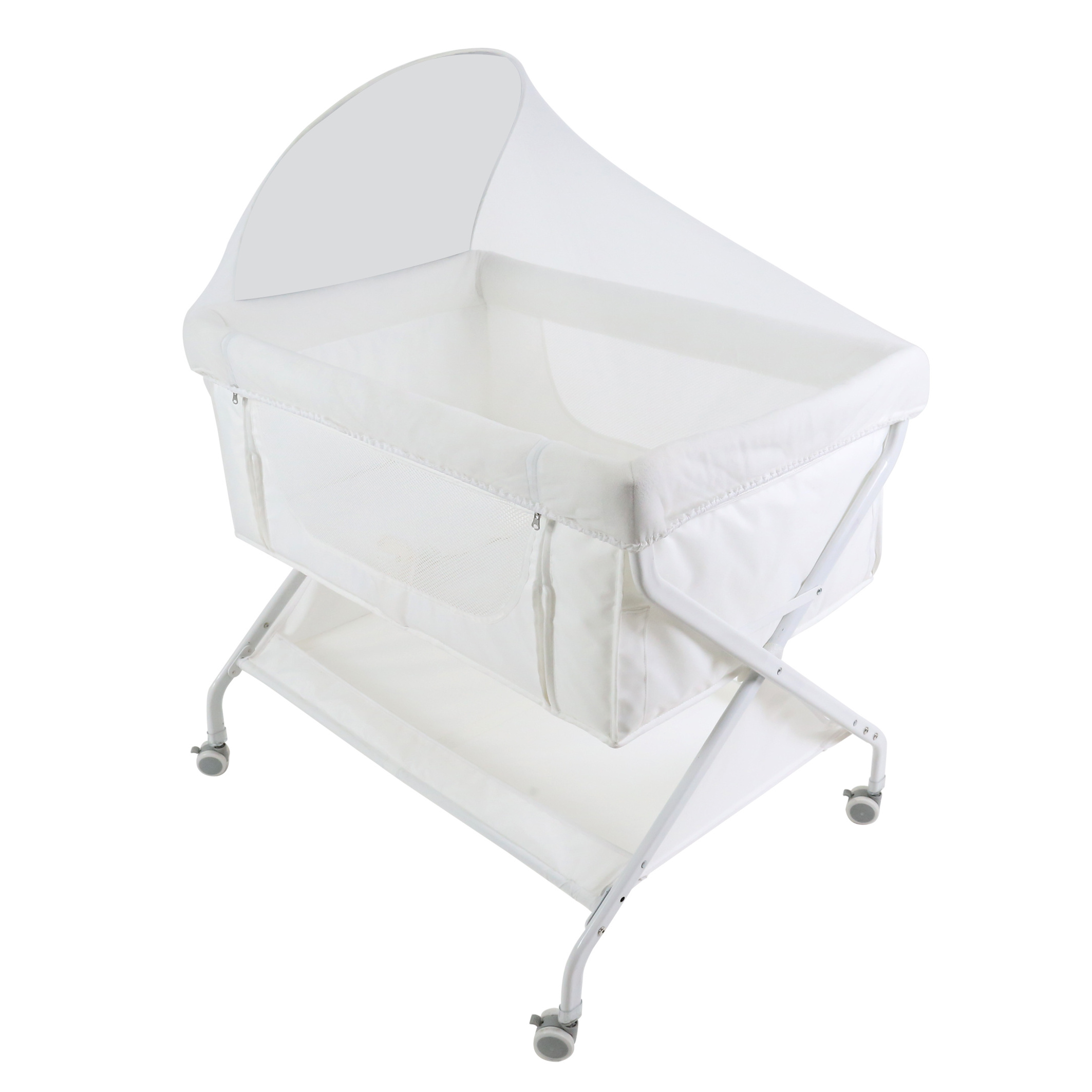 Baby Cradle Baby Bed Sturdy X Frame Light Weight Compact Folding Metal Chinese Steel Baby Crib