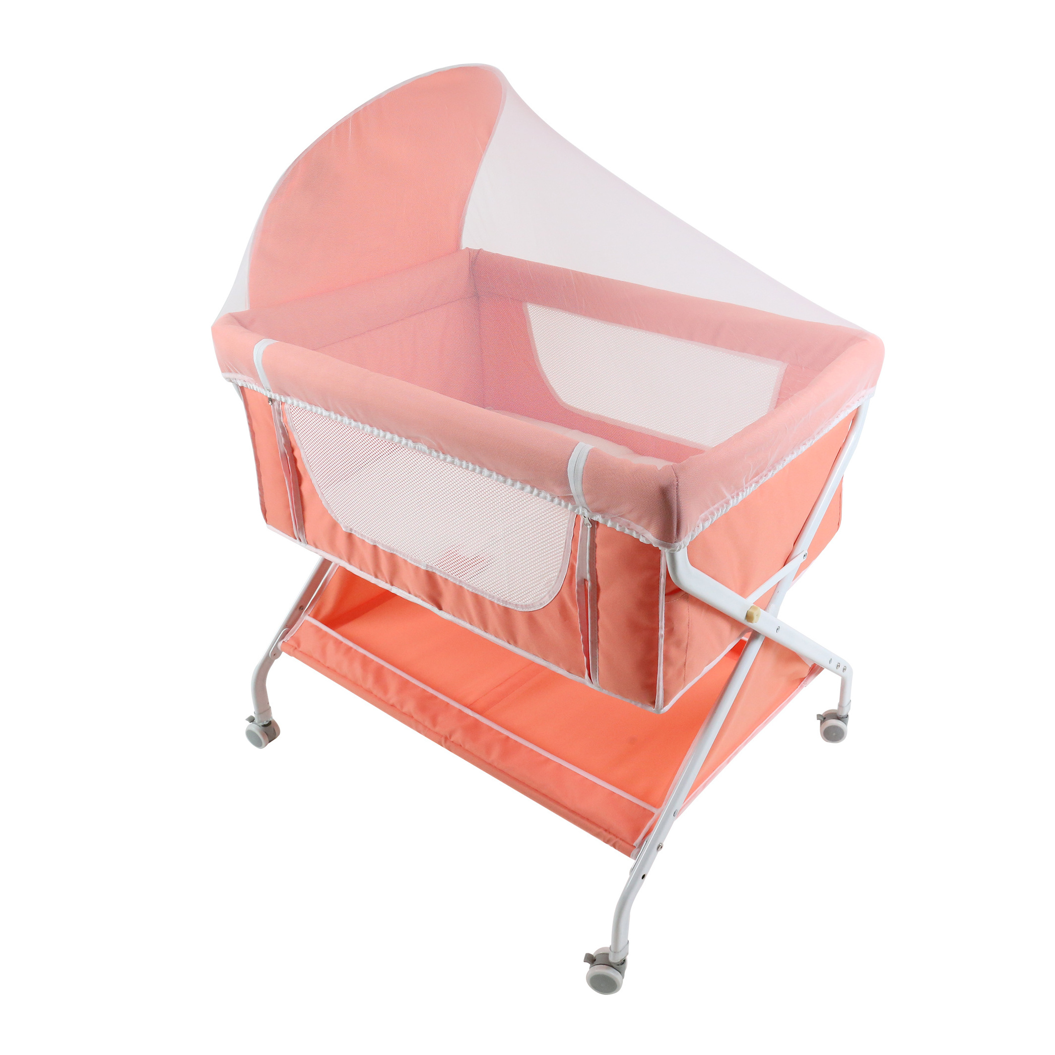 Baby Cradle Baby Bed Sturdy X Frame Light Weight Compact Folding Metal Chinese Steel Baby Crib