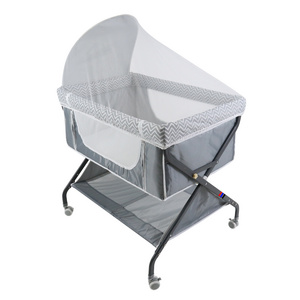 Baby Cradle Baby Bed Sturdy X Frame Light Weight Compact Folding Metal Chinese Steel Baby Crib