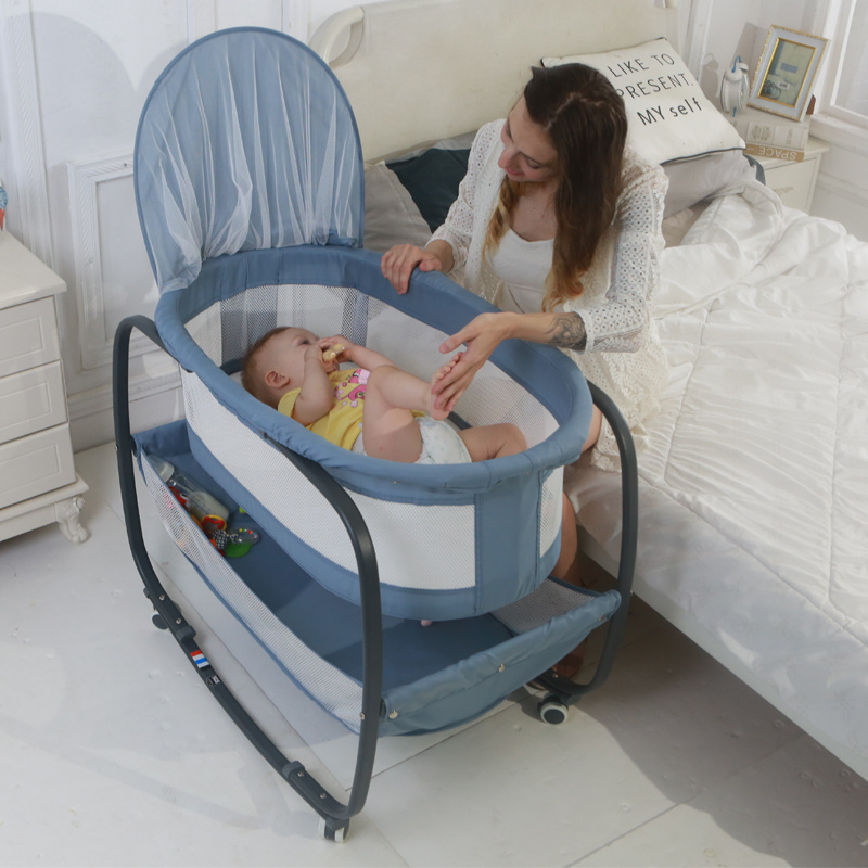 Frame Bassinet Promotional Price Portable Metal for New Born Baby Chinese Electric Automatic Rocking Baby Swing Bed Cribs Su