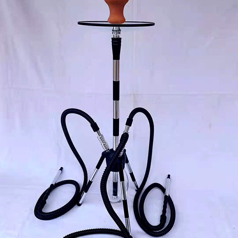 Hot Sale Shisha Set Aluminum Alloy Shisha Hookah 3 Hoses Tripod Large Hookah Sheesha Set for Bar