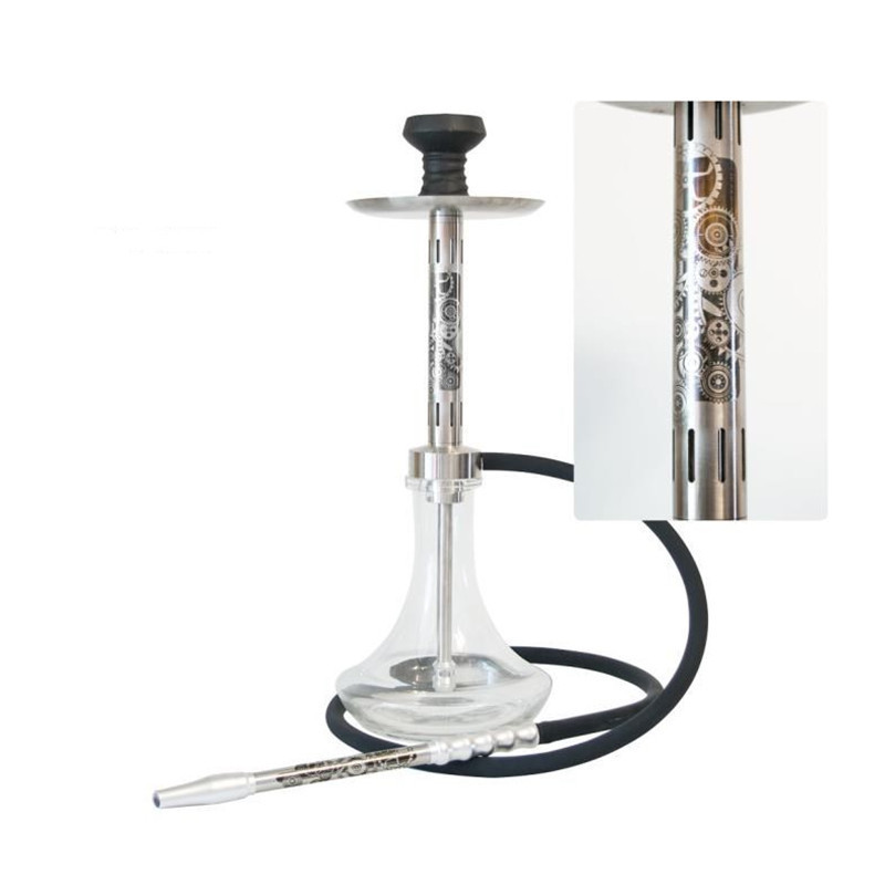 Top Sale Premium Silver 64cm Hookah Shisha Set Stainless Steel 304 Shisha Narguile Smoking Set Luxury Hookah