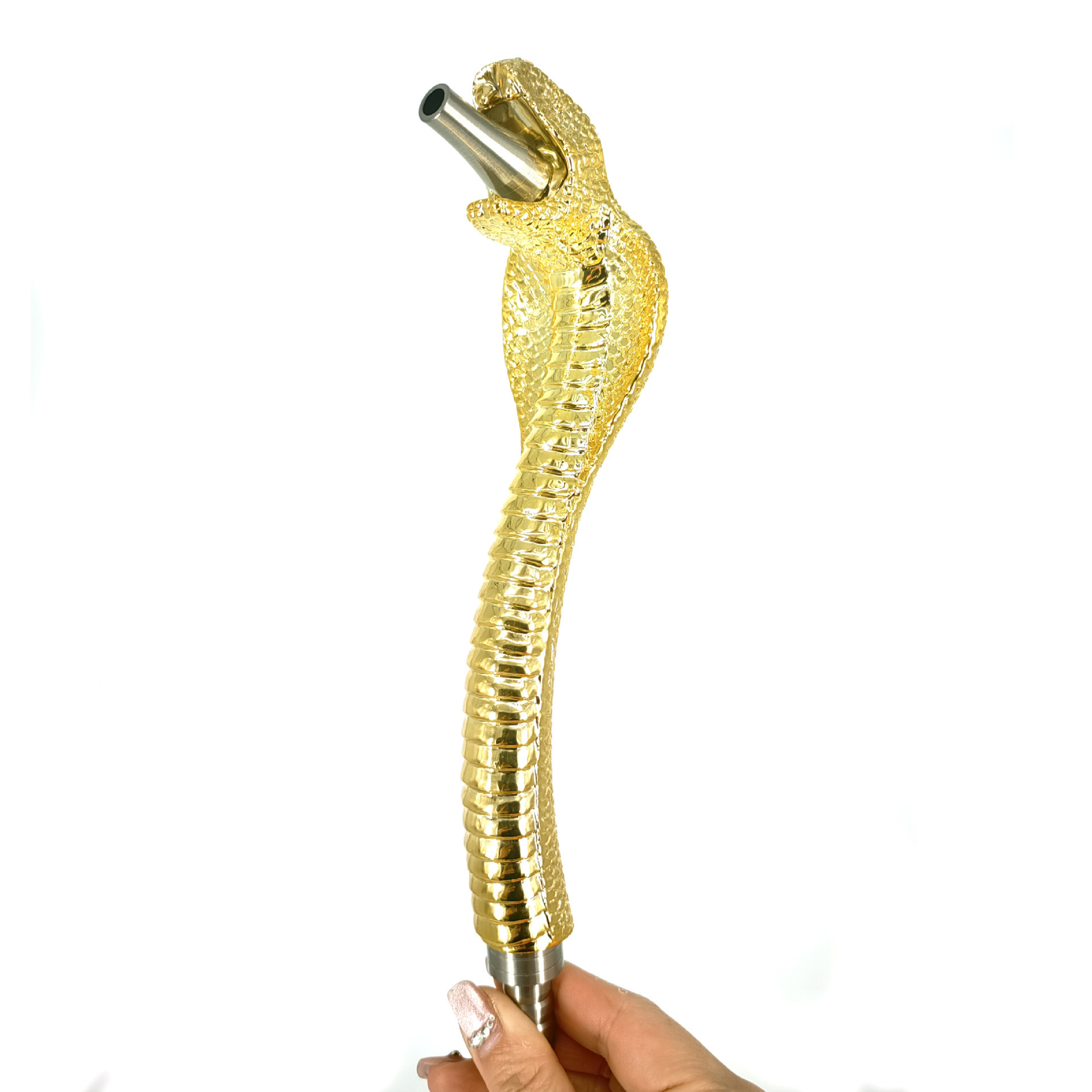 Unique Design Gold Snake Hookah Handle With Sponge Suit Any Silicone Hose Narguile Sheesha Chicha