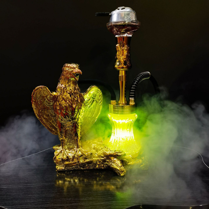 31CM Resin Shesha Hookah Set Eagle Shisha Hookah Smoking Hookah Set With Led Light Narguile