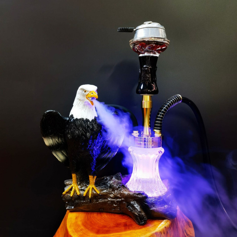 31CM Resin Shesha Hookah Set Eagle Shisha Hookah Smoking Hookah Set With Led Light Narguile