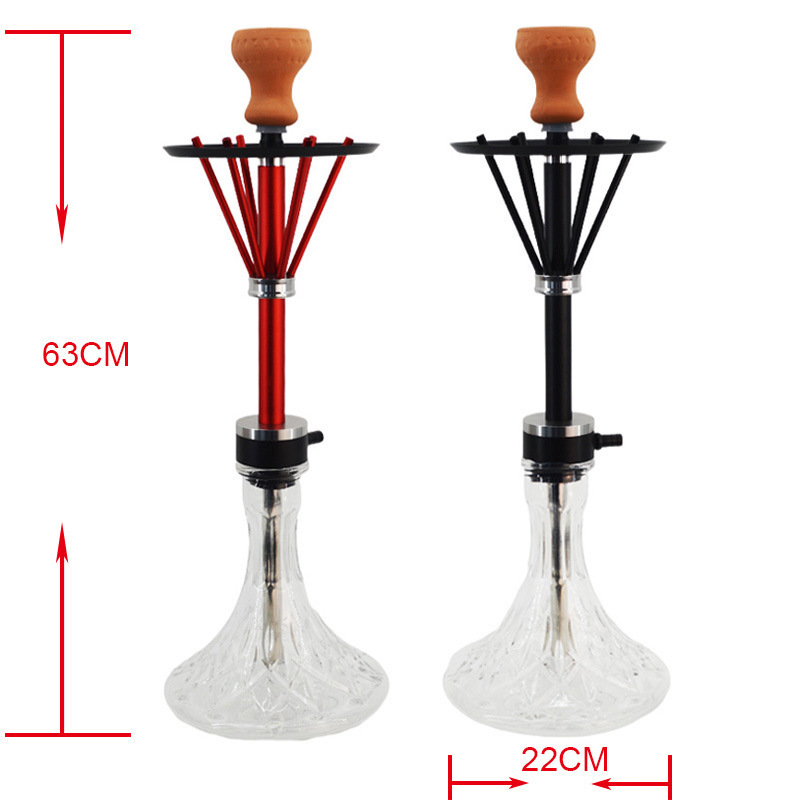 Top sale Cheap Arabian Hookah Set Single Tube Bar Ktv Glass Hookah Chicha Luxury Hookah Shisha Set