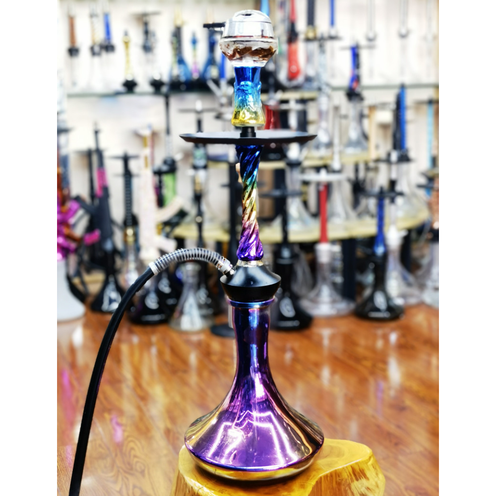 Factory Rainbow Color Big Shiaha Hookah Araba Nargile Gradient Color Aluminum Alloy Shisha Hookah