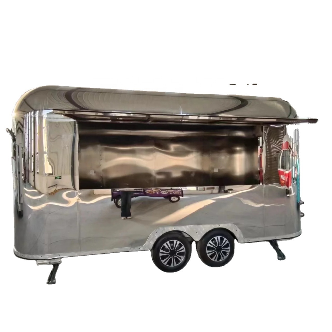 Stainless Steel hot dog small coffee ice cream vending cart restaurant mobile fast Airstream food trailer truck for sale