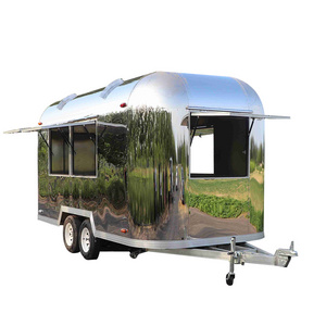 New Stainless Steel Mobile Coffee Food Van Airstream Food Trailer Restaurant Bakery Home Use Fast Food Truck Water Corn Flowers