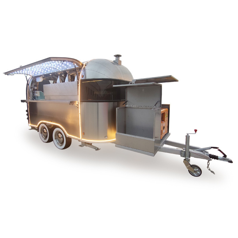 mobile bar beer ice cream food truck cart for sale stainless Steel hot dog pizza coffee food trailer with kitchen equipment