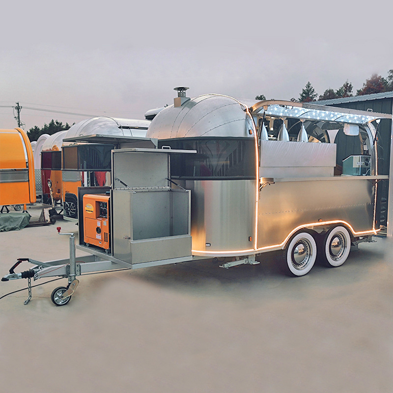 mobile bar beer ice cream food truck cart for sale stainless Steel hot dog pizza coffee food trailer with kitchen equipment