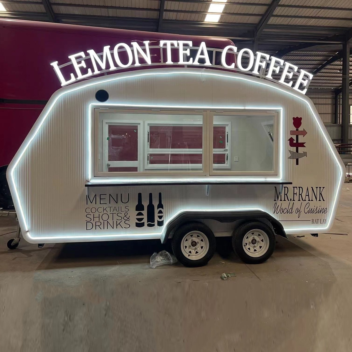 New White Cafe Window Food Trailer Cart 8Ft 13Ft 16Ft for Restaurant and Home Use for Bakery and Fast Food Truck