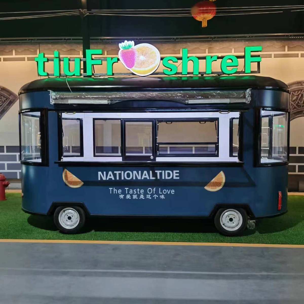 OUCCI Classic Street Coffee Milk Ice Cream Tea Juice Drinks Trailer Cart Vending Mobile Kiosk mobile street food cart