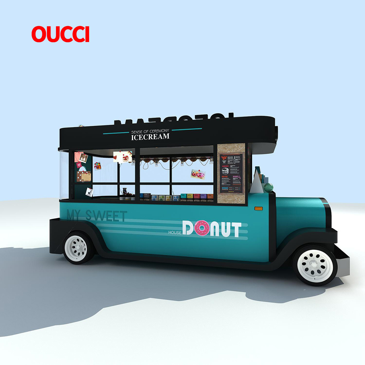 Mobile equipo de cocina para snack machines food truck body winery food shop cartoon food truck