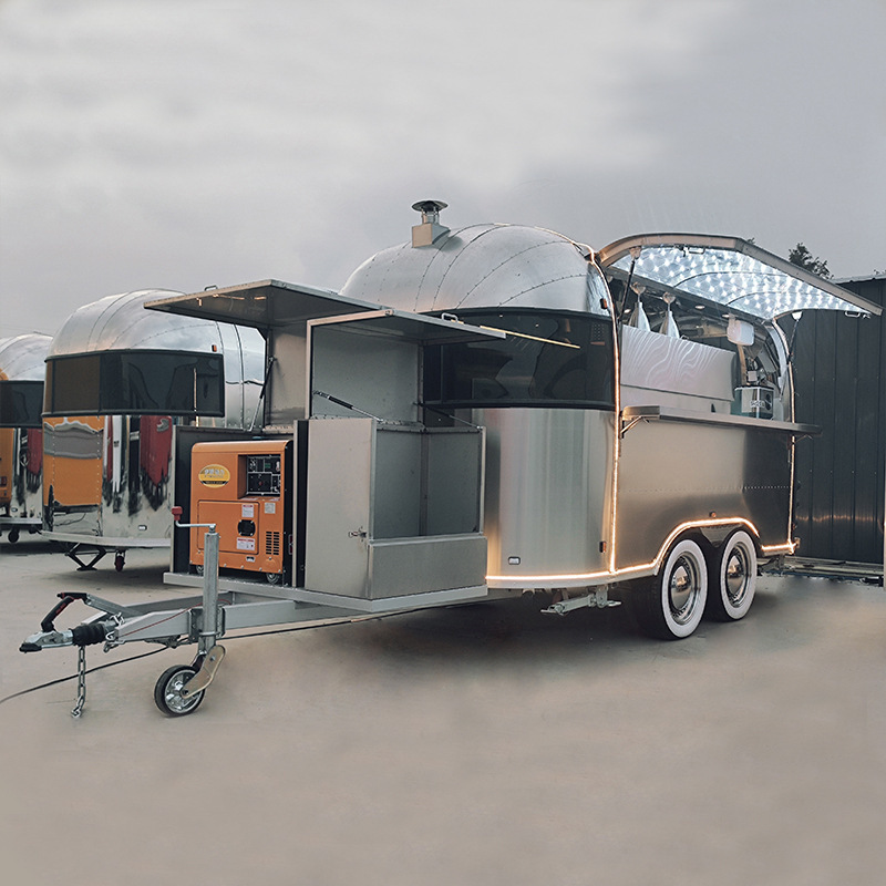 mobile bar beer ice cream food truck cart for sale stainless Steel hot dog pizza coffee food trailer with kitchen equipment