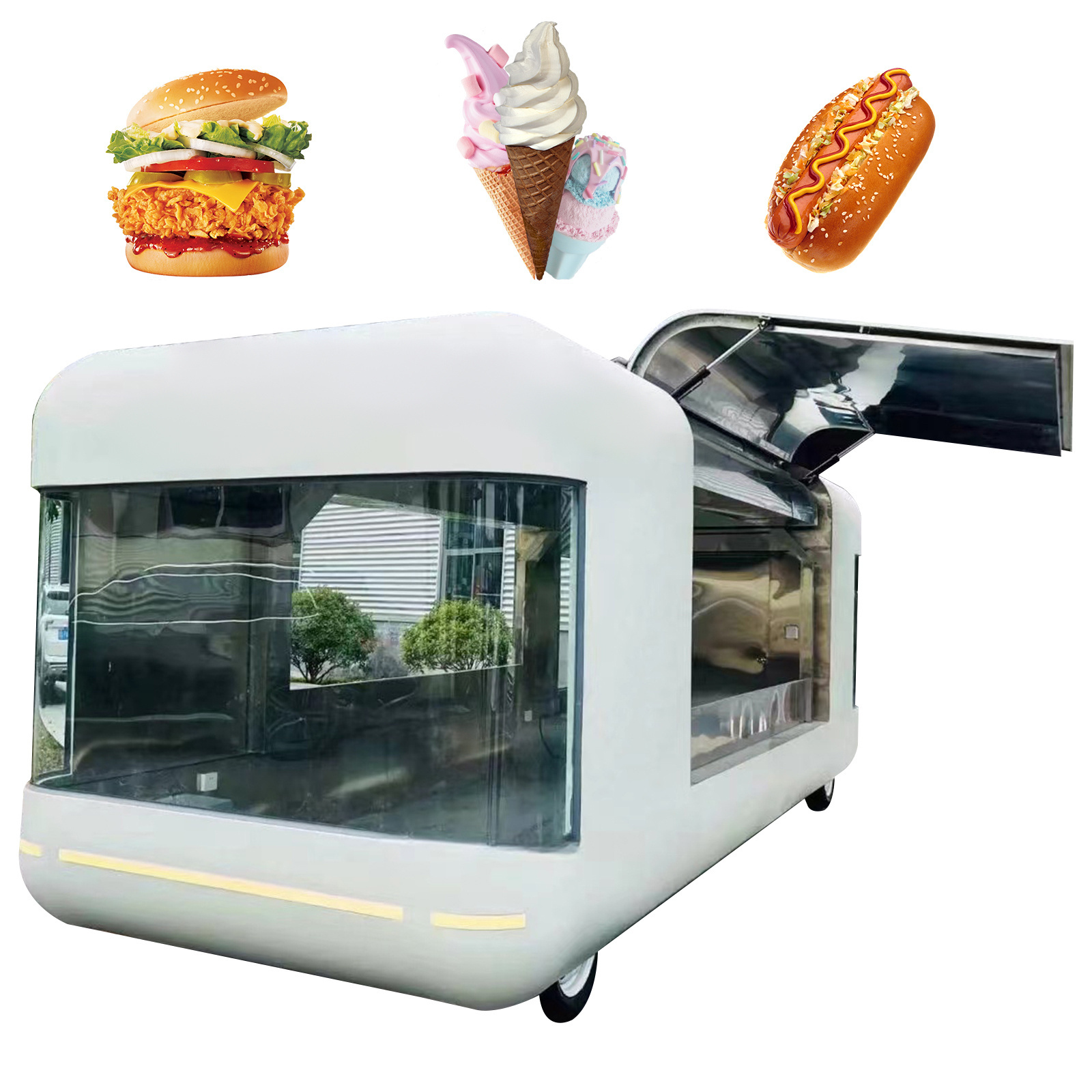 Portable blow up food truck with air conditioner bakery food truck window