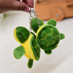 Wholesale Soft Fur Cute Stuffed Animal Charm Keyring Mini Turtle Plush Keychain Stuffed Toy