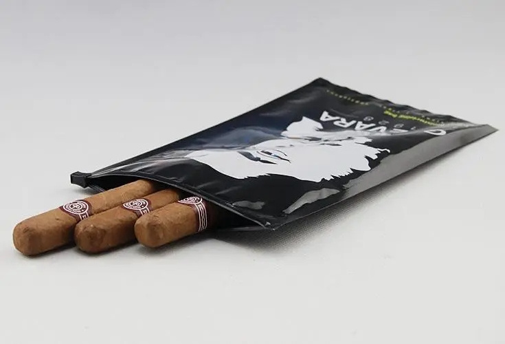 Custom Print Reusable Ziplock Plastic Smoking Tobacco Cigar Wraps Grabba Fronto Leaf Packaging Bag