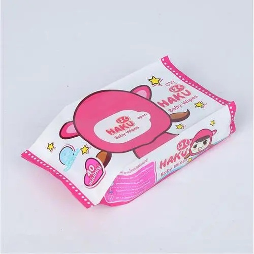 Baby adult wet tissue pouch clean hand face wet wipes packaging bag with sticker