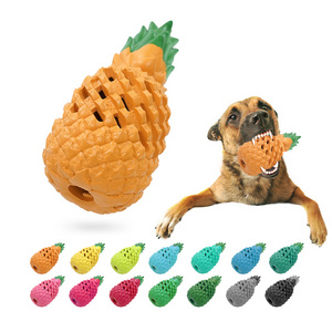 Funny High Quality Pineapple Dog Toys Interactive Soft Rubber Dog Indestructible Toy