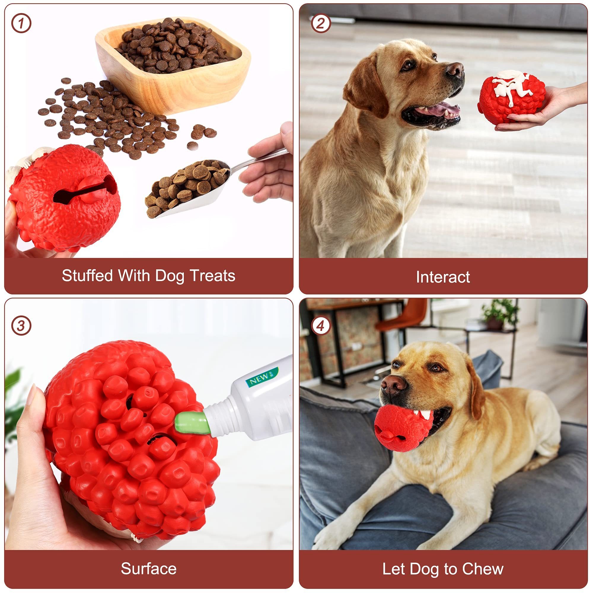 Durable Natural Non-toxic Rubber Pine Cones Puppy Chew Toys Interactive Teeth Clean Dog Toys