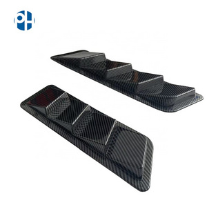 2PCS Universal Auto Carbon Fiber Side Door Fender Vent Air Wing Cover Trim Set