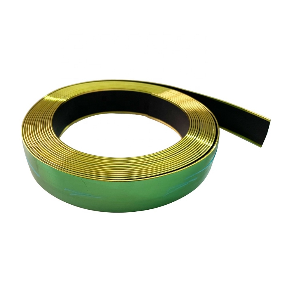 Custom Metallic Brushed Golden Decorative Glue for PVC Edging Banding Tape Trim Strip Edge Band Roll