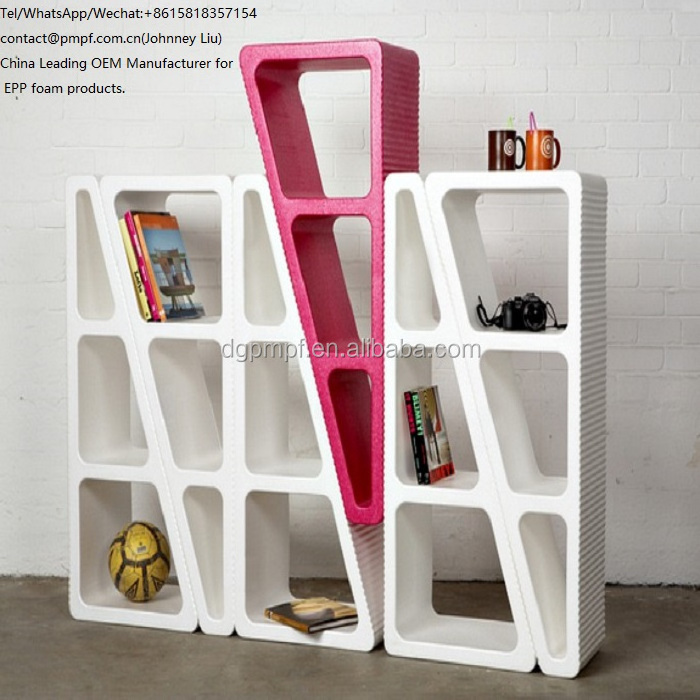 EPP foam material home furniture bookracks Expanded Polypropylene bookshelf bookcase