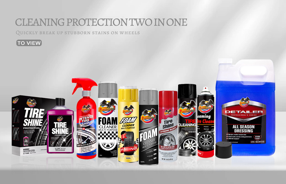 Power Eagle Foam Cleaner Blazing Wet Tire Shine Extreme Black Shine Maximum Gloss multi purpose 500ml