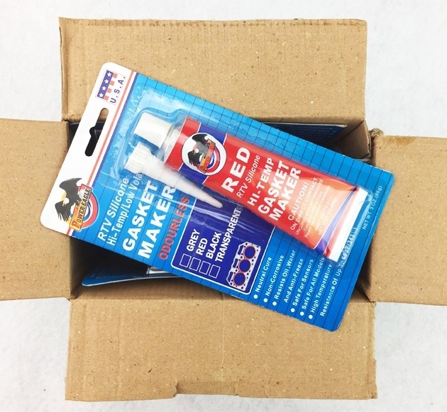 High Temper Waterproof Fireproof Rtv Silicone Sealant Gasket Maker with Blue Box gasket maker