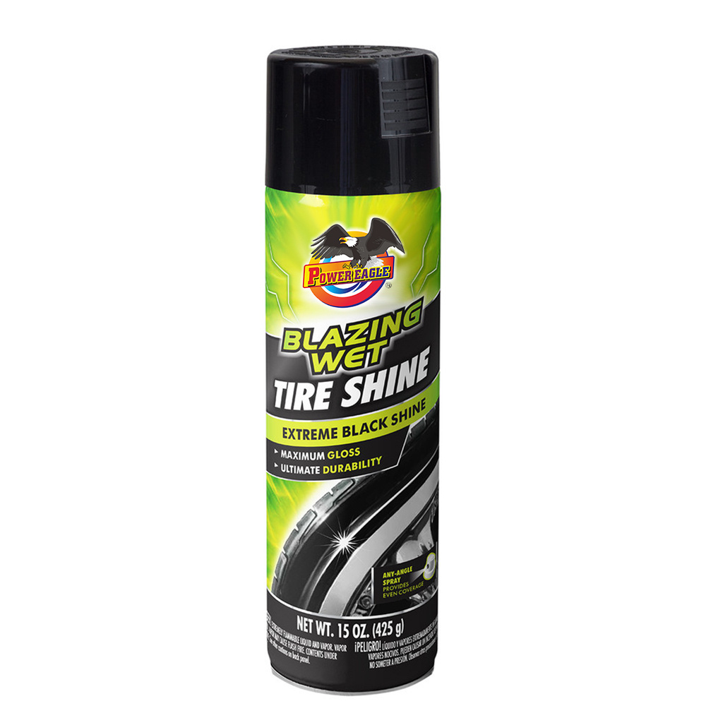 Tire And Wheel Foam Cleaner Blazing Wet Tire Shine Extreme Black Shine Maximum Gloss Ultimate Durability 425g