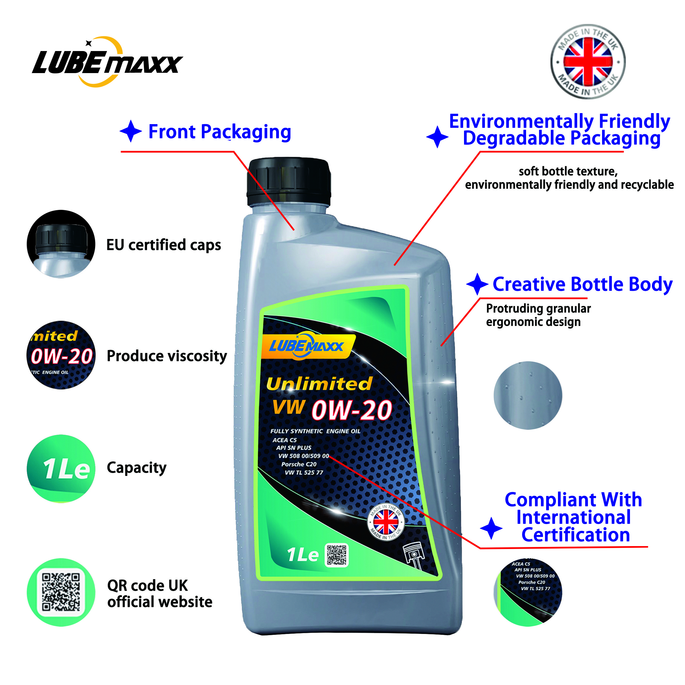 LUBEMAXX lubricant additives chemical engine oil 1L 0w20 engine oil fully synthetic motor oil