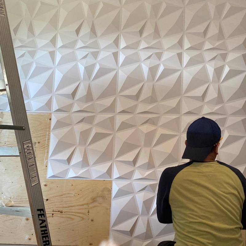 popular modern diamond PVC wall panel 3d plastic wall panel wallpaper for spa decoration