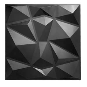 Black 3D Wallpaper Modern Wall Tiles 19.7" x 19.7" PVC 3D Wall Panel Diamond for Interior Wall Decor 3D Textured PVC Panel