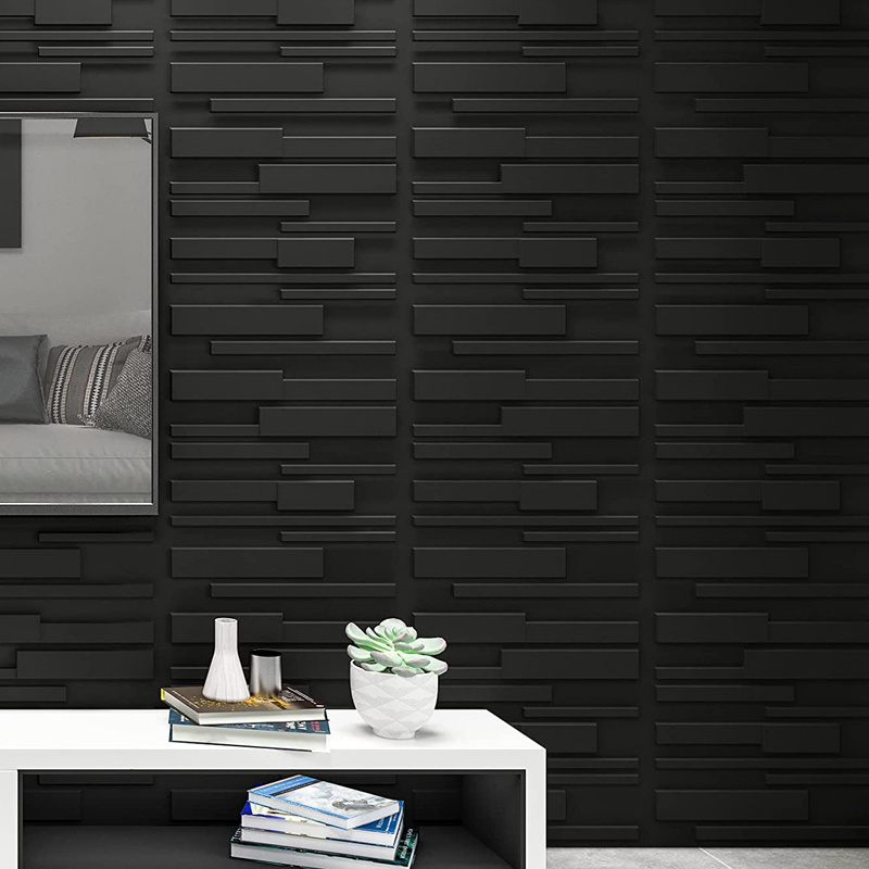 Factory Prices Professional Manufacturer Textured Wall 3D Panels For Sale Black Textured 3D Wall Tiles