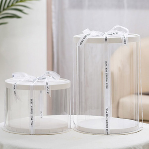 Manufacturer PET Transparent Packaging Box Round Gift Flower Storage Box PVC Plastic Cake Box