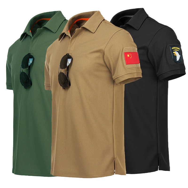 Custom Short Sleeve Quick Dry Polo Shirt Male Tee Shirts Men Clothes Tactical Plain Turn-down Polo Shirts