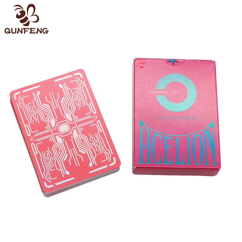 Custom Logo Personalized Paper Playing Card Game Professional Custom Design Waterproof Silver Foil Poker Pink Playing Poker