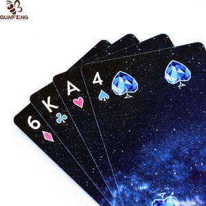 Glowing Card Custom Playing Cards Poker Game Deck Gold Foil Poker Set Magic Waterproof playing Cards Manufacturer